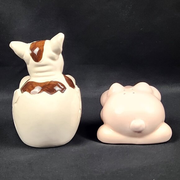 Pig & Cow Salt & Pepper Shakers "No More Pigging Out" Novelty VNTG  READ - Picture 3 of 12